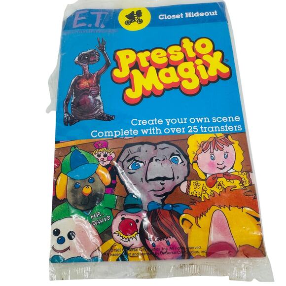 5 for $25| 1982 Presto Magix E.T The Extra Terrestrial Closet Hideout Transfers - Picture 2 of 6